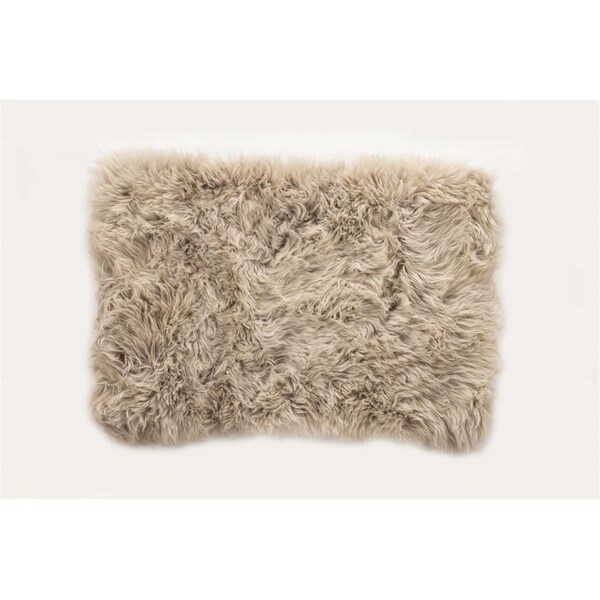 Palacedesigns 2 x 5 ft. Taupe Natural Rectangular Sheepskin Area Rug PA3096210 - main
